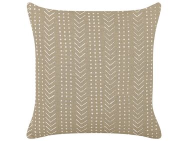 Cotton Cushion Geometric Pattern 45 x 45 cm Taupe SENECIO