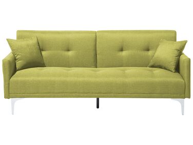 Sofá-cama em tecido verde azeitona LUCAN