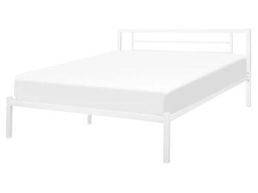 Kovová posteľ 160 x 200 cm biela CUSSET