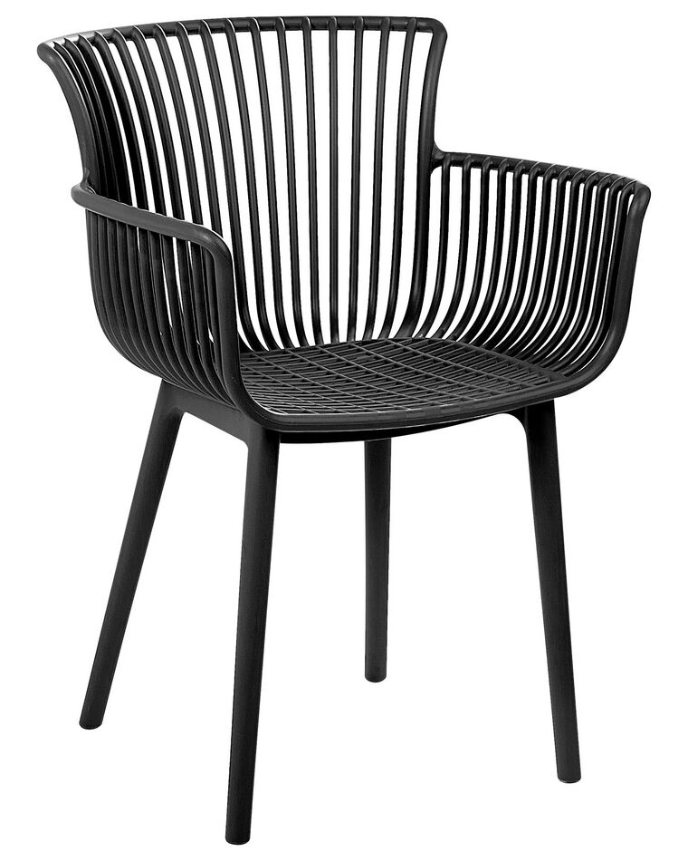Set of 4 Plastic Dining Chairs Black PESARO Beliani.co.uk
