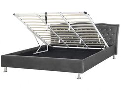 Parisänky sametti säilytystila tummanharmaa 180 x 200 cm METZ Parisänky sametti säilytystila tummanharmaa 180 x 200 cm METZ