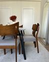 Conjunto de 2 cadeiras de jantar em madeira escura e cinzento EDEN_884882