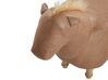 Faux Leather Animal Stool Sand Beige HORSE_783186