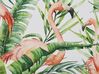 Gartenstuhl Akazienholz dunkelbraun Textil cremeweiss / bunt Flamingomuster 2er Set CINE_819139