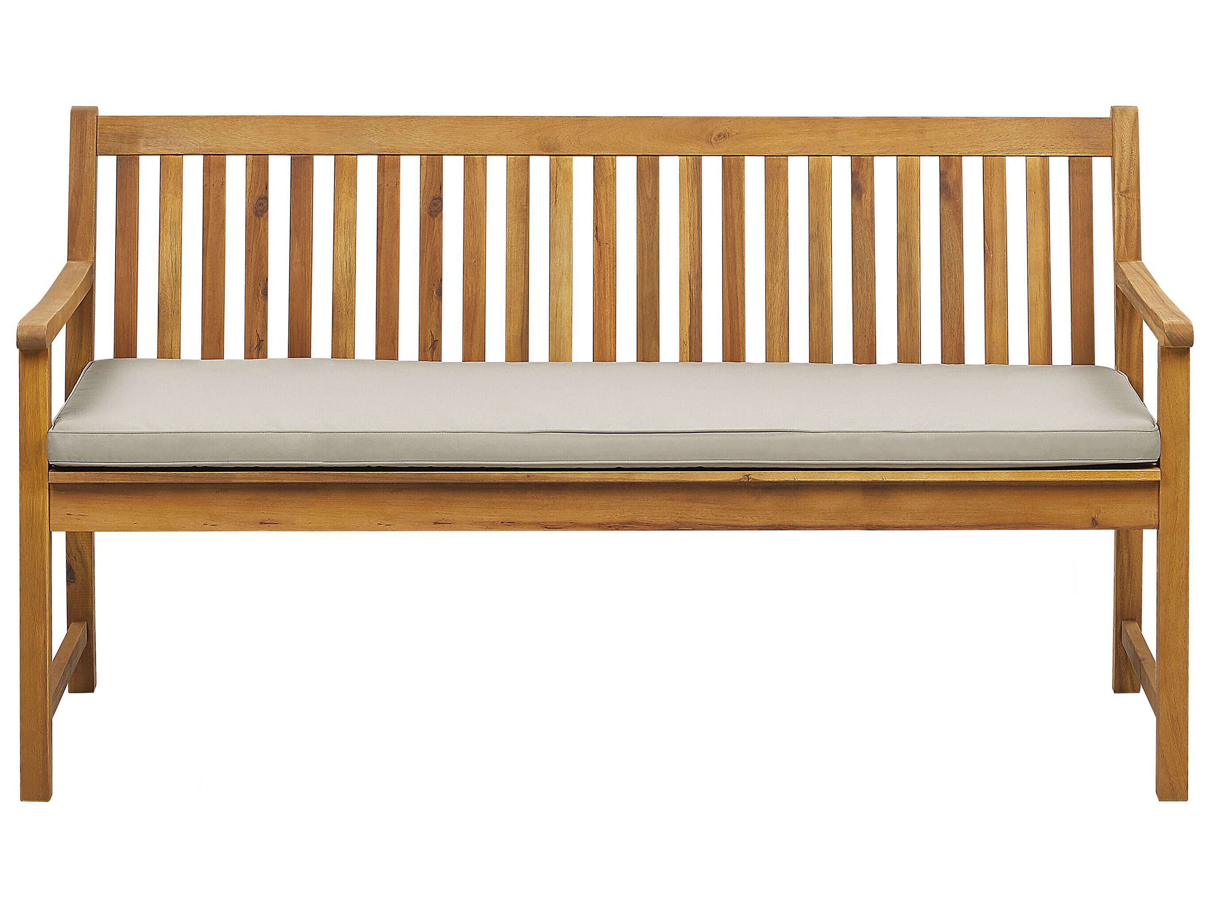Acacia Wood Garden Bench 160 cm with Taupe Cushion VIVARA Furniture,  lamps  accessories up to 70% off Avandeo online store