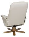 Fotel do masażu podgrzewany z podnóżkiem ekoskóra beżowy RELAXPRO_710675