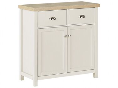 2 Drawer Sideboard Cream with Light Wood CLIO