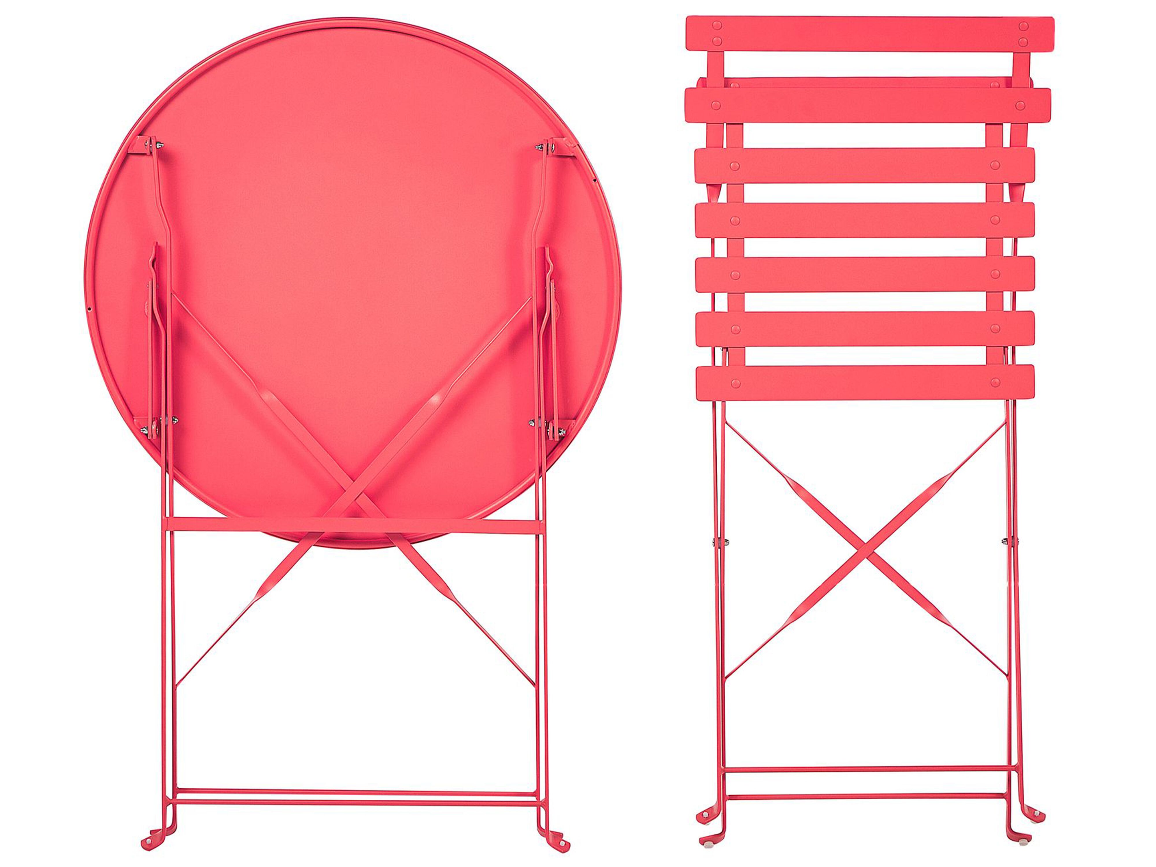 Conjunto de jardín mesa y 2 sillas rojo FIORI | Beliani.es