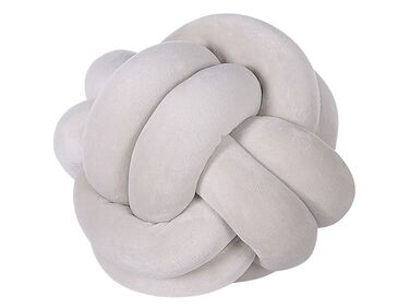 Velvet Knot Cushion 20 x 20 cm Light Grey MALNI