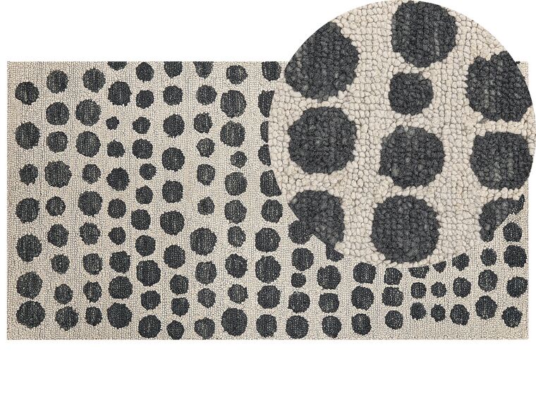 Teppich beige / schwarz 80 x 150 cm gepunktetes Muster HAVRAN_836369