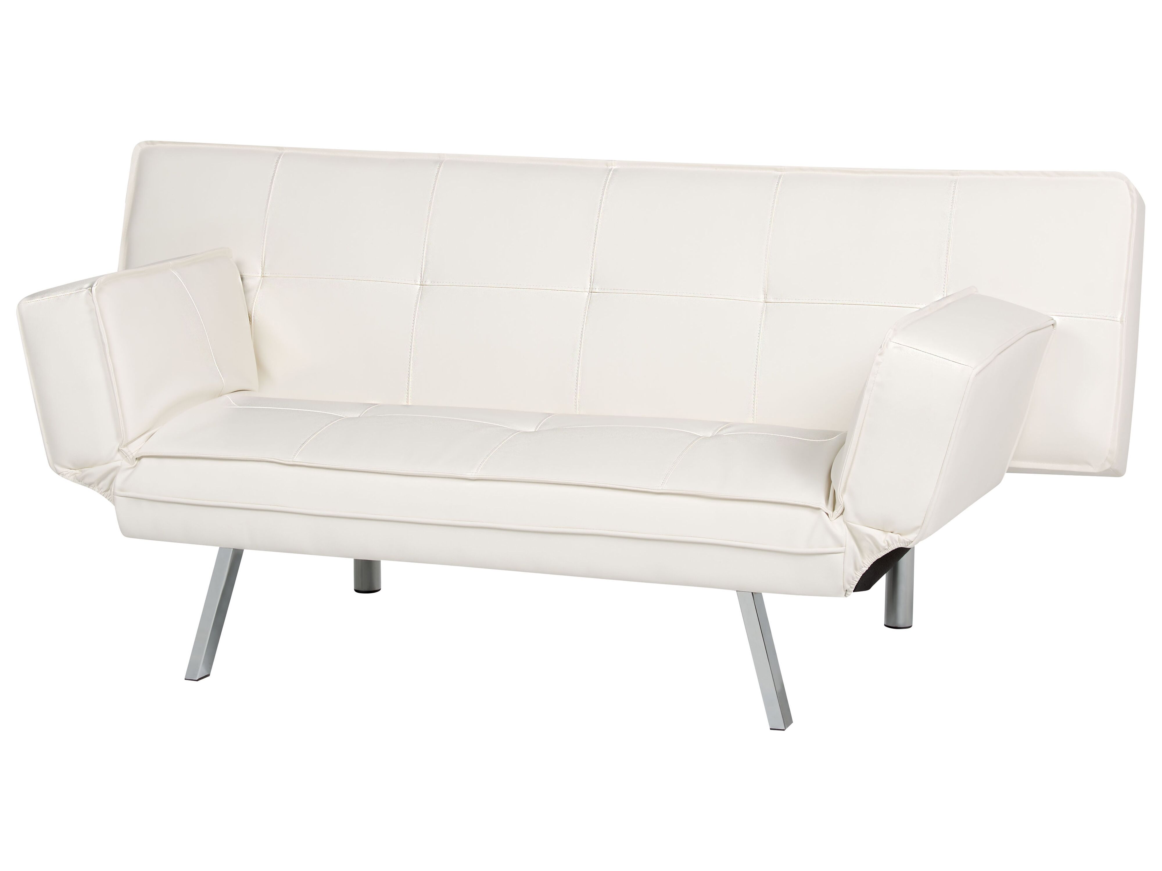 White faux leather sofa bed clearance