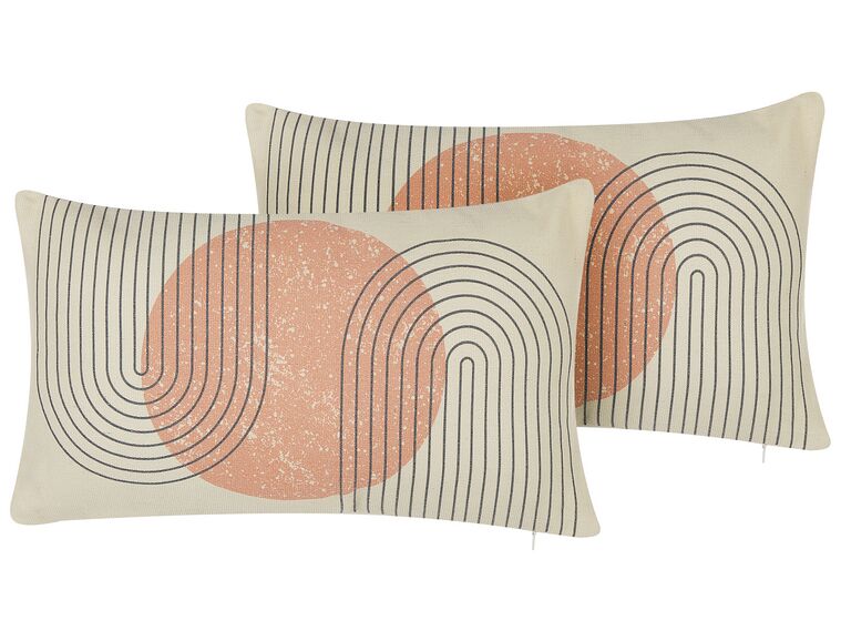Set of 2 Cushions Geometric Pattern 30 x 50 cm Multicolour GERBERA_818481