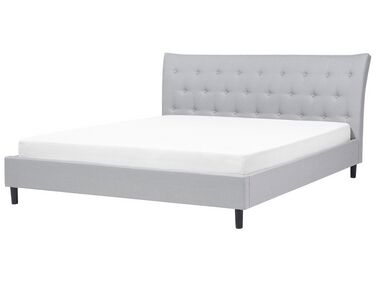 Fabric EU Super King Bed Grey SAVERNE