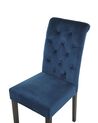 Set of 2 Velvet Dining Chairs with a Ring Blue VELVA II_781905