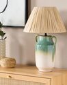 Lámpara de mesa de cerámica verde y blanca LIMONES_871482