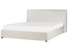 Buklé posteľ s úložným priestorom 180 x 200 cm krémová biela LAVAUR_913372