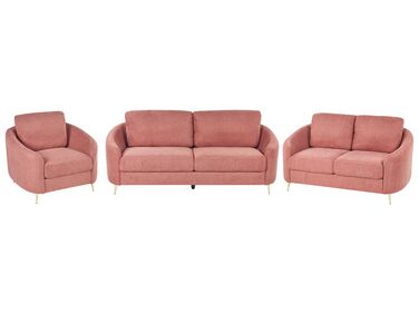 Conjunto de sofás com 6 lugares em tecido rosa TROSA