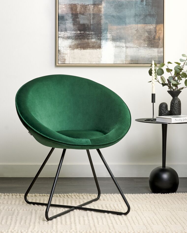 Velvet Accent Chair Green FLOBY II Beliani.de