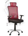 Krzesło biurowe regulowane czerwono-czarne NOBLE_812219