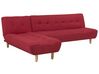 Right Hand Modular Fabric Corner Sofa Bed Red ALSTEN_806975