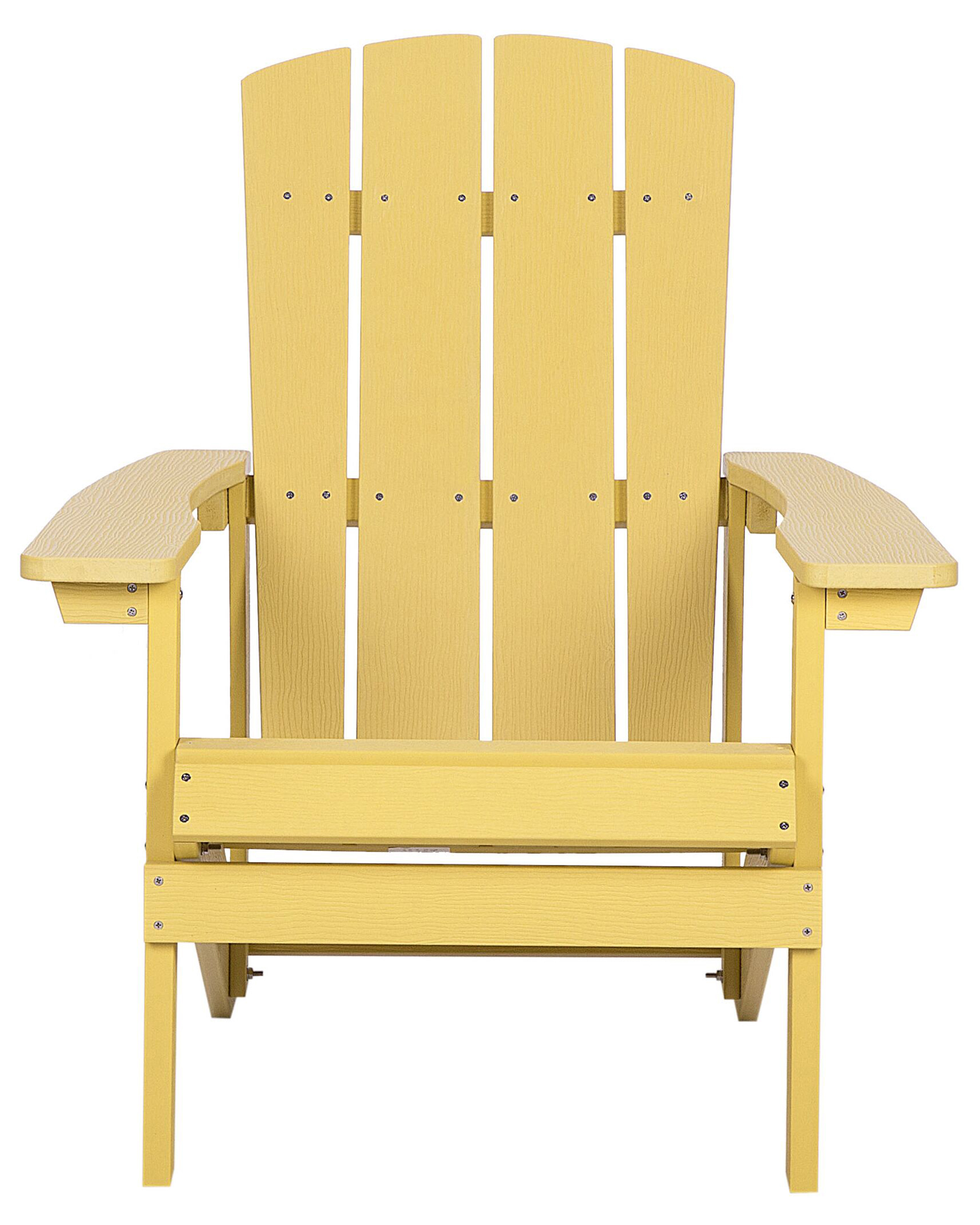 Krzesło ogrodowe z podnóżkiem żółte ADIRONDACK_809665