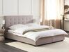Čalúnená posteľ s úložným priestorom 160 x 200 cm svetlosivá LA ROCHELLE_744879