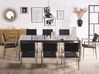 Conjunto de mesa com tampo triplo granito polido cinzento 220 x 100 cm e 8 cadeiras rattan sintético GROSSETO_766692