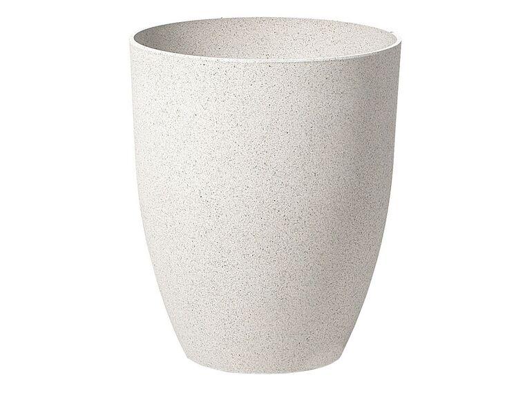 Vaso para plantas em pedra branca creme 35 x 35 x 42 cm CROTON_692189