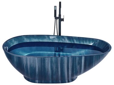 Banheira autónoma em acrílico azul marinho com efeito de mármore 170 x 80 cm RIOJA
