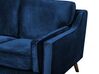 3 Seater Velvet Sofa Blue LOKKA_704389