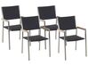 Set of 4 PE Rattan Garden Chairs Black GROSSETO_818416