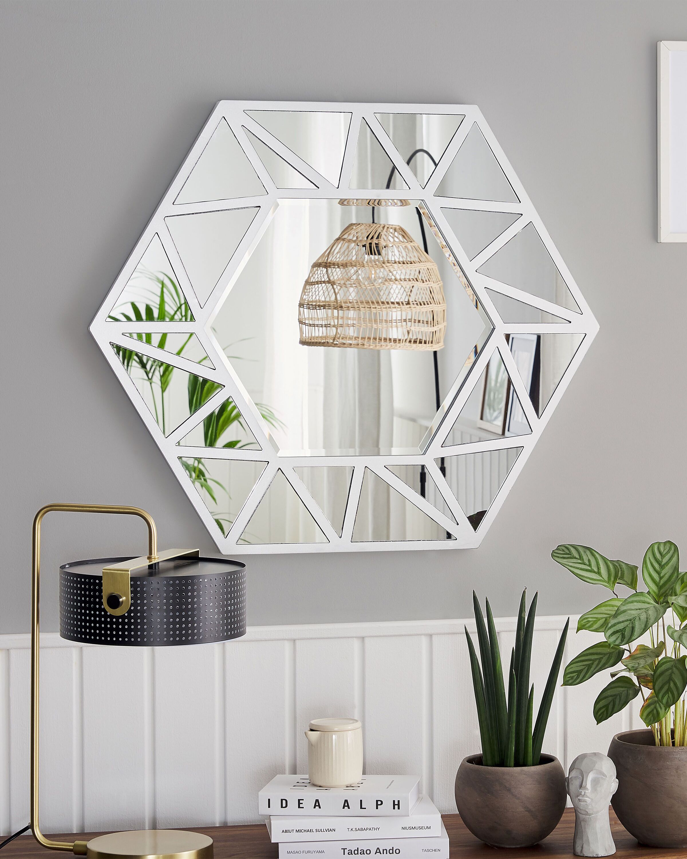 Wandspiegel sechseckig silber 80 x 70 cm ISIGNY | Beliani.fr