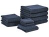 Conjunto de 9 toalhas em algodão azul escuro MITIARO_841769