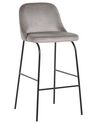 Set of 2 Velvet Bar Chairs Grey NEKOMA_767702