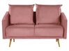 2-istuttava sohva sametti vaaleanpunainen MAURA_789380