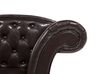 Right Hand Faux Leather Chaise Lounge Brown LATTES_697348