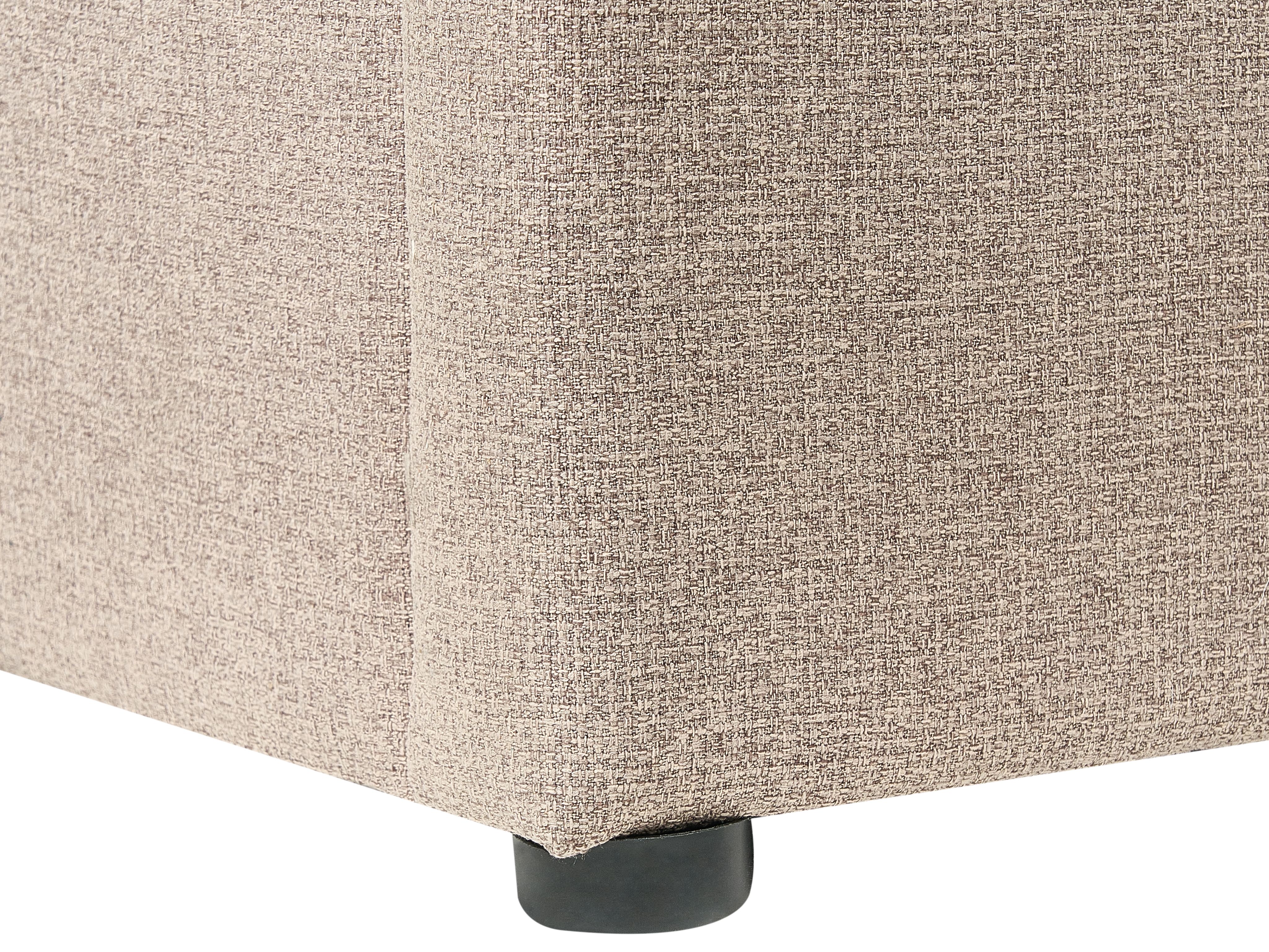 Łóżko z pojemnikiem tapicerowane 180 x 200 cm beżowe DINAN