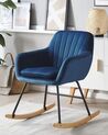 Chaise à bascule en velours bleu cobalt LIARUM_800182