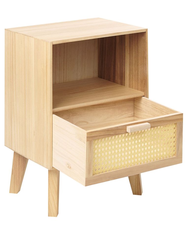 Bali Rattan Bedside Table with 1 Drawer