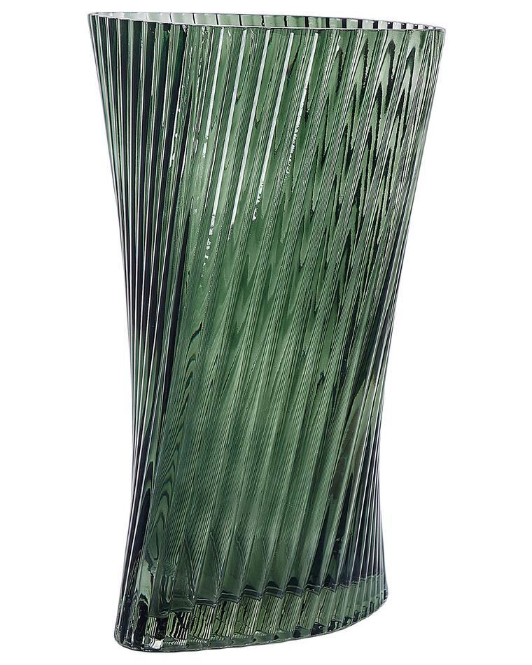 Vase à fleurs en verre 26 cm vert foncé MARPISSA_838293