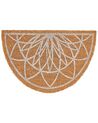 Coir Doormat Half-Round Geometric Pattern Natural KINABALU_905606