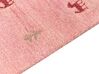 Gabbeh Teppich Wolle rosa 140 x 200 cm Tiermuster Hochflor YULAFI_855776