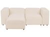 2 Seater Modular Boucle Sofa with Ottoman Beige FALSTERBO_915628
