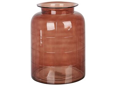 Glass Flower Vase 35 cm Golden Brown VINDALOO