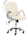 Swivel Faux Leather Office Chair Beige with Crystals PRINCESS_862815