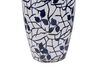 Stoneware Flower Vase 25 cm White with Navy Blue MUTILENE_810766