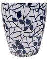 Vaso decorativo gres porcellanato bianco e blu marino 25 cm MUTILENE_810766