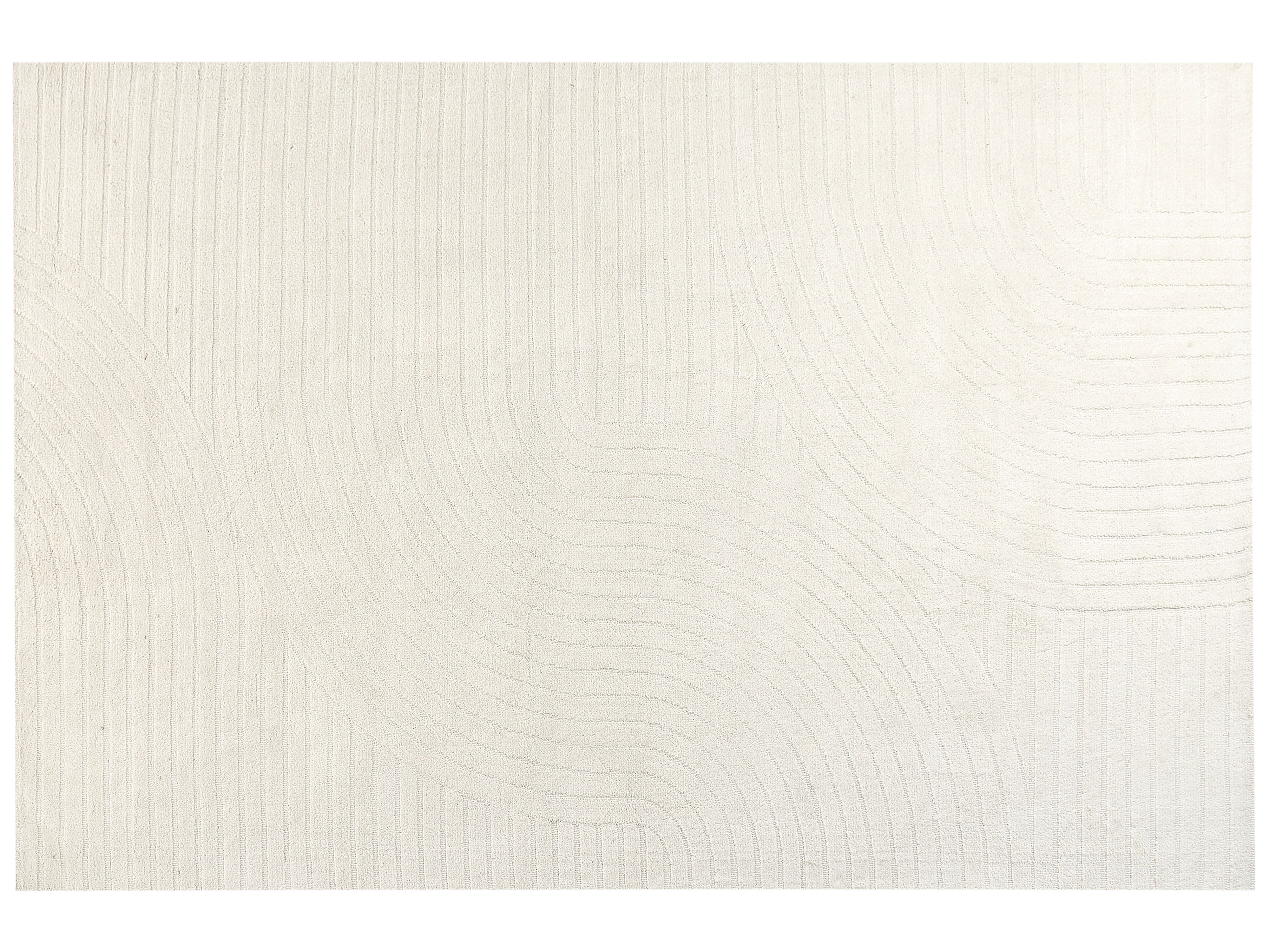 Tapis beige 50 x 80 cm motif à carreaux AKBEZ 