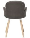 	Conjunto de 2 sillas de comedor de poliéster gris pardo/madera clara BROOKVILLE_693777