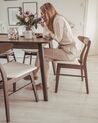 Conjunto de 2 cadeiras de jantar em madeira castanha escura e branco LYNN_860406